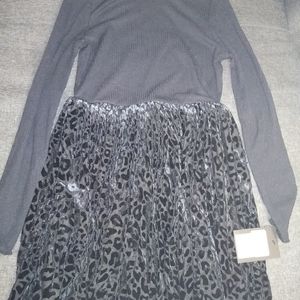 Black long sleeve cheetah dress